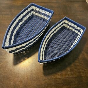 Ciroa Nautical Boat Shaped Serving Baskets Resin Wicker (2)